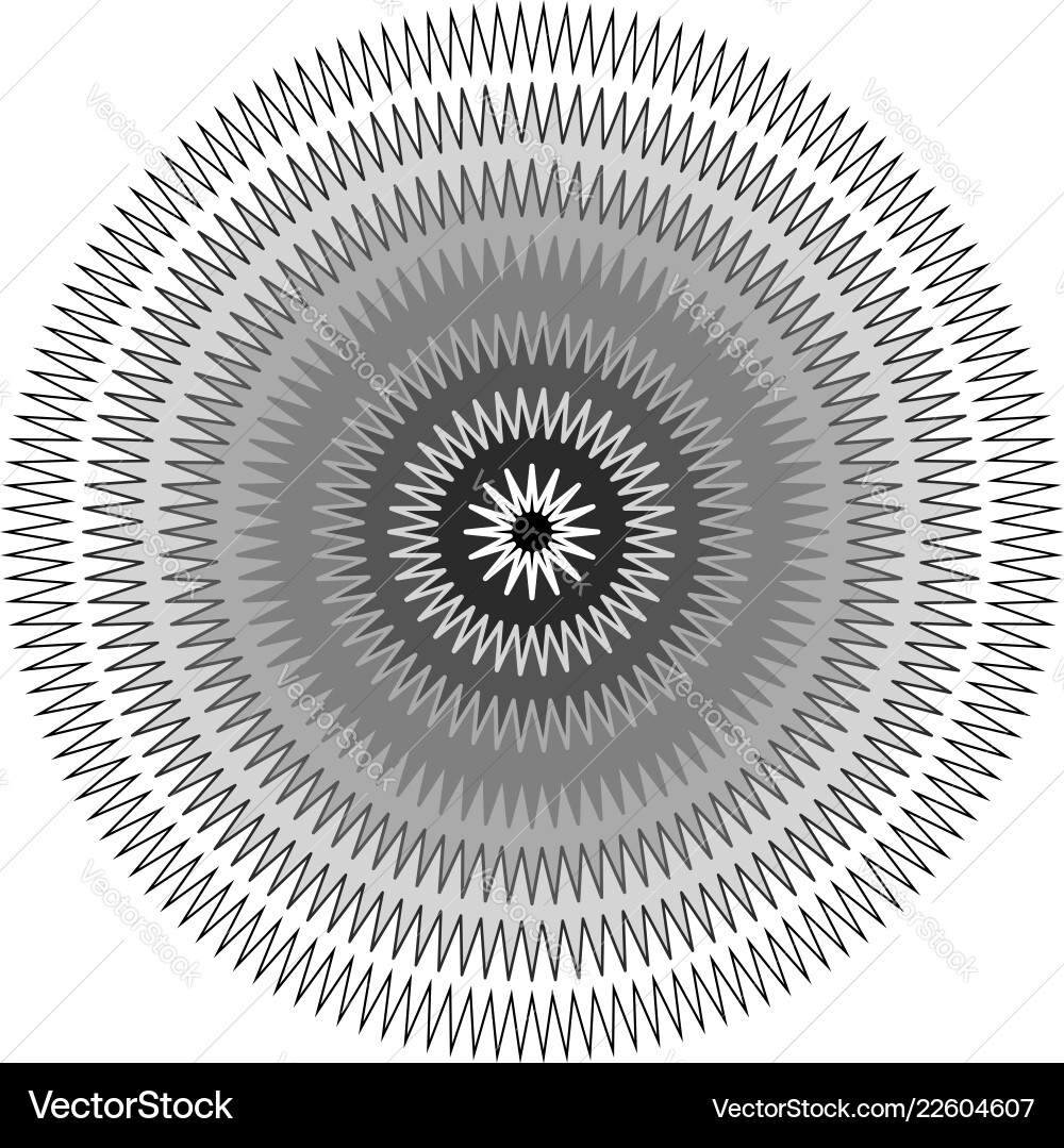 Edgy jagged circular circle element concentric Edgy jagged circular circle element concentric vector image