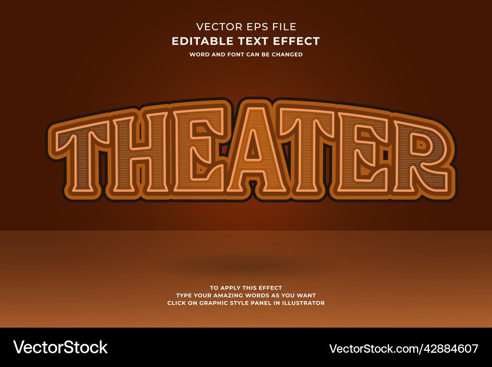 Editable text effect Editable text effect vector image
