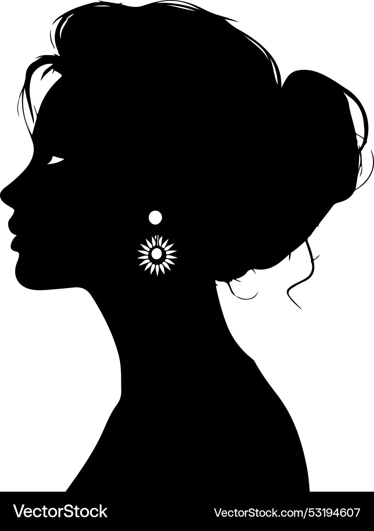 Frau schwarz silhouette mode portrait vektorbild