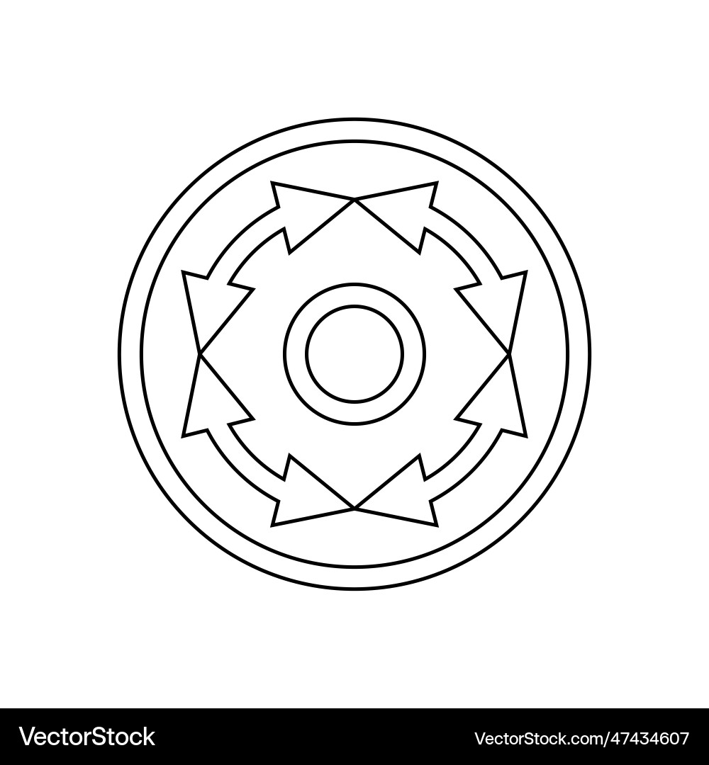 Icon with multidirectional arrows in a circle Vector Image
