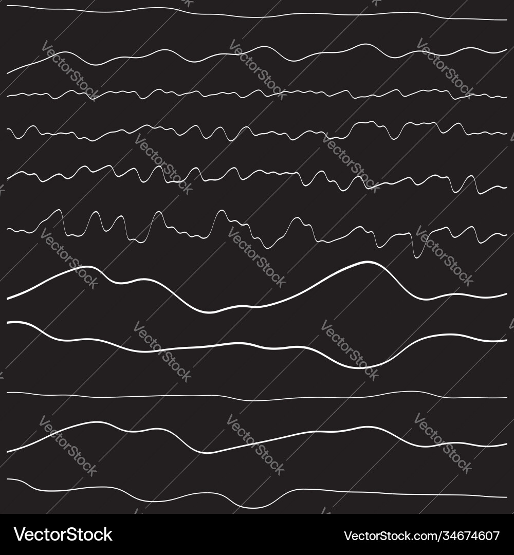 Irregular random wiggling squiggle waving wavy Vector Image