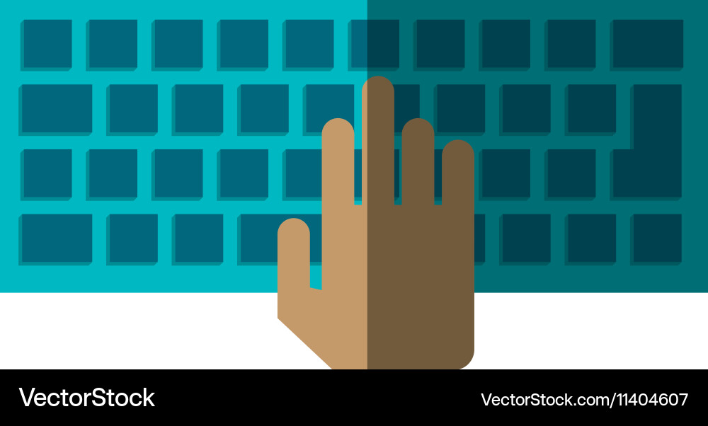 Isolated hands over keyboard device design Vector Image
