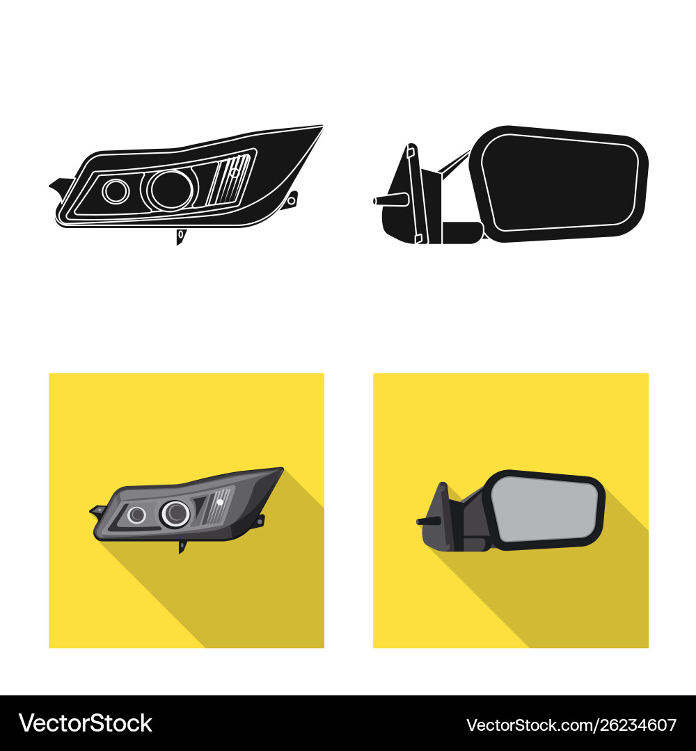Isolated object auto and part symbol set Vector Image