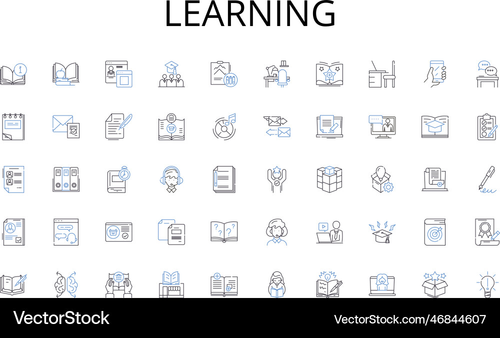 Learning line icons collection import export Learning line icons collection import export Vector Image