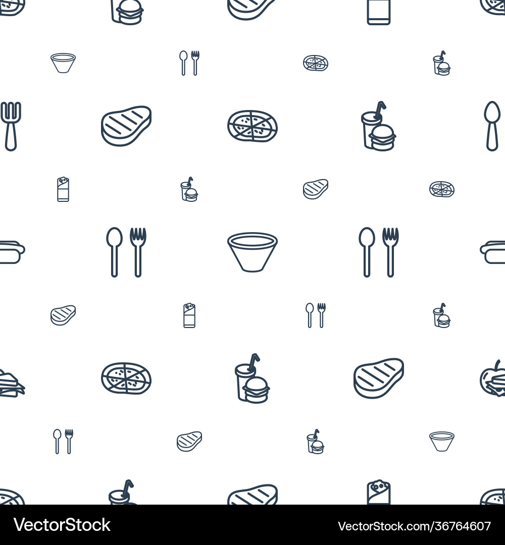 Lunch icons pattern seamless white background Vector Image