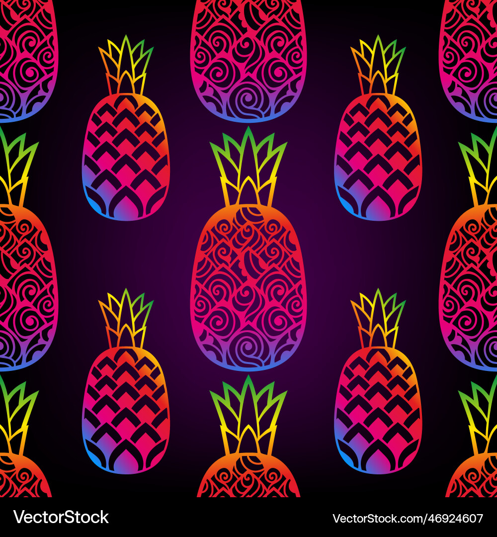 Pineapple doodle exotic icon Vector Image