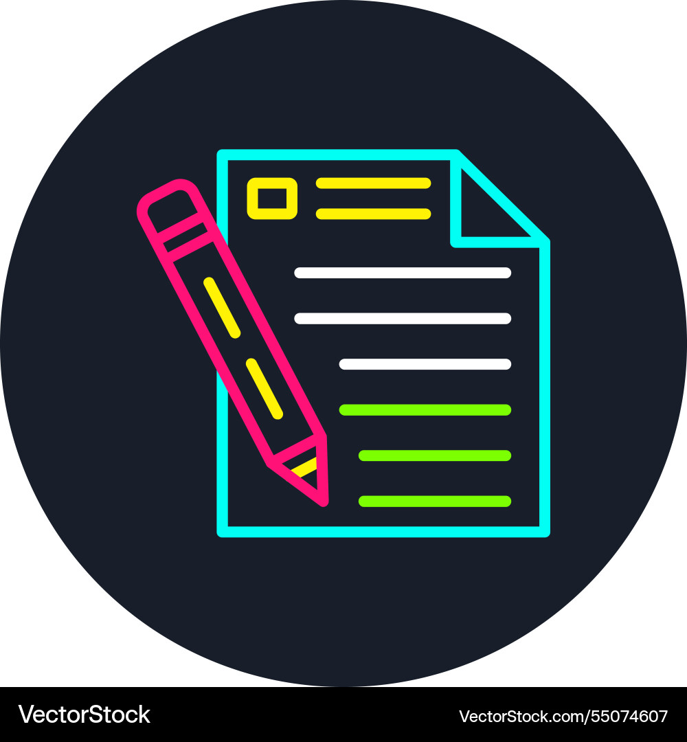 Report line multi color icon Vector Image