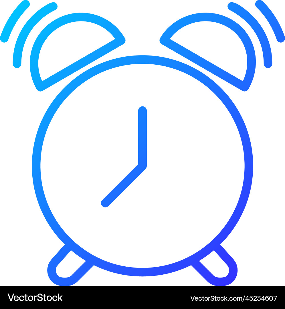 Ringing alarm clock pixel perfect gradient linear Ringing alarm clock pixel perfect gradient linear Vector Image