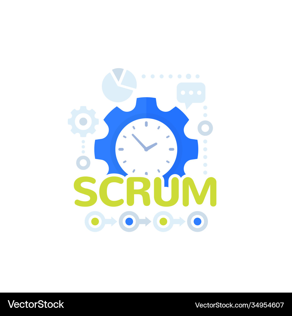 Scrum process framework icon vector image