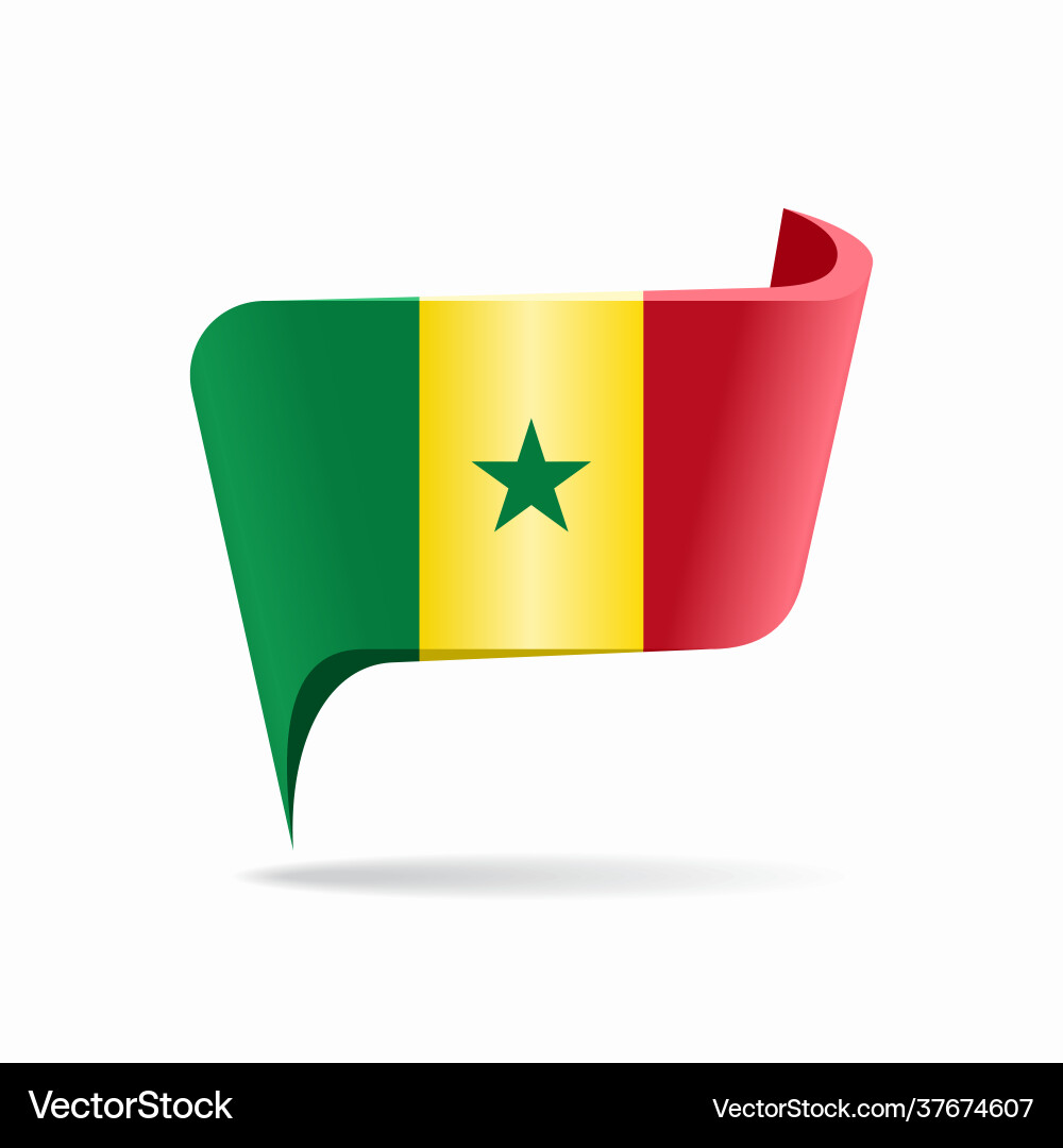 Senegalese flag map pointer layout Senegalese flag map pointer layout vector image