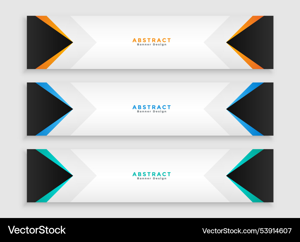 Set of three web business header layout vector image