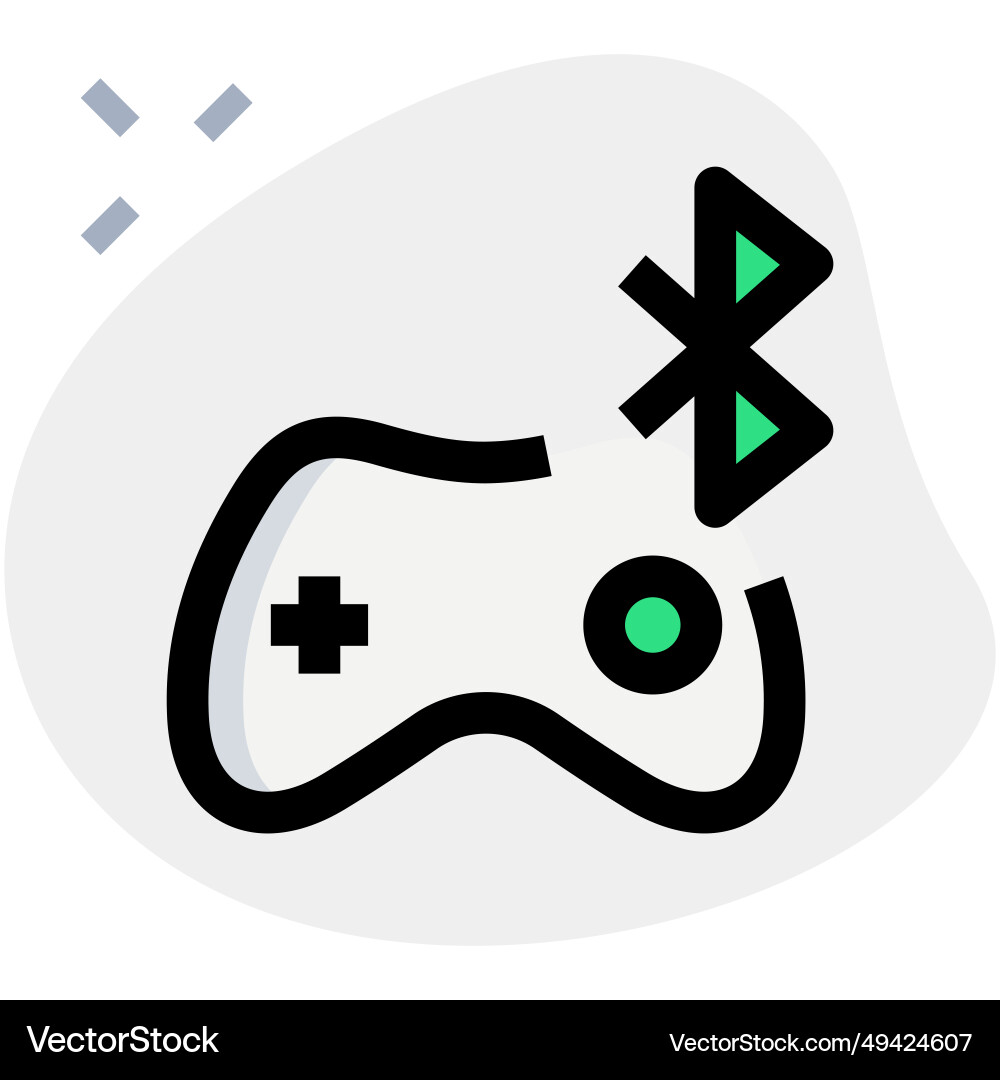 Wireless controller for gaming via bluetooth vector image