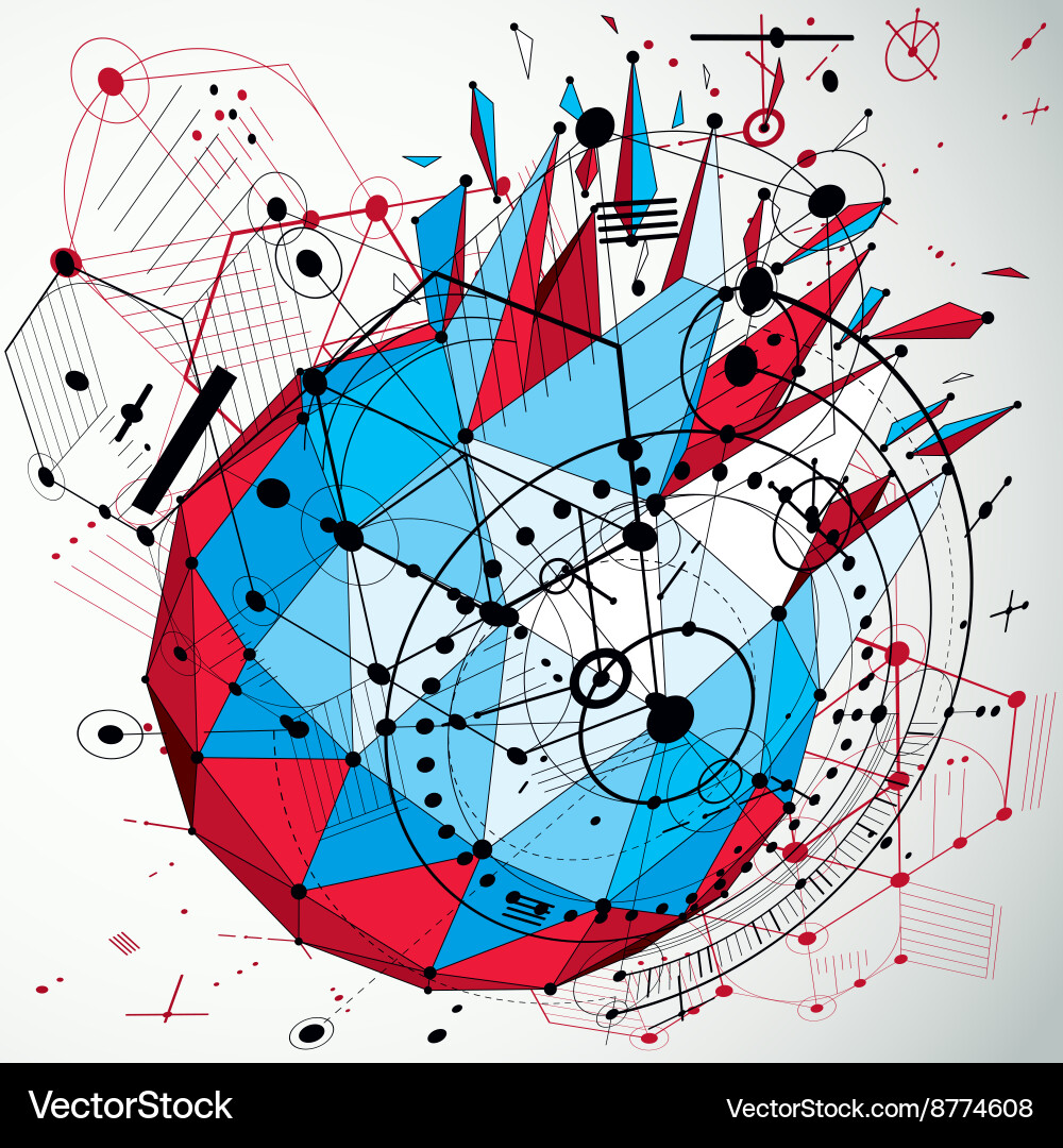 3d engineering technology backdrop made using low vector image