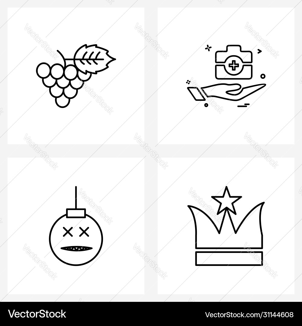 4 editable line icons and modern symbols Vector Image
