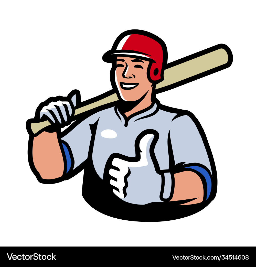 Baseball player symbol sport Baseball player symbol sport vector image