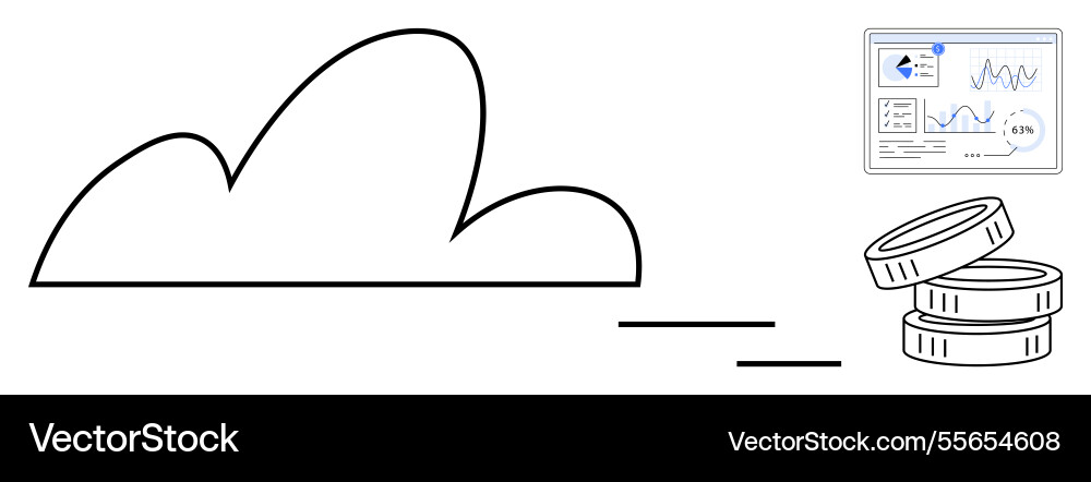 Cloud computing with data analytics and financial Cloud computing with data analytics and financial vector image