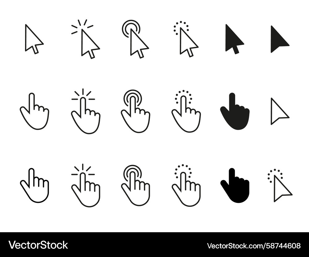 Computer mouse cursor click arrow Vector Image