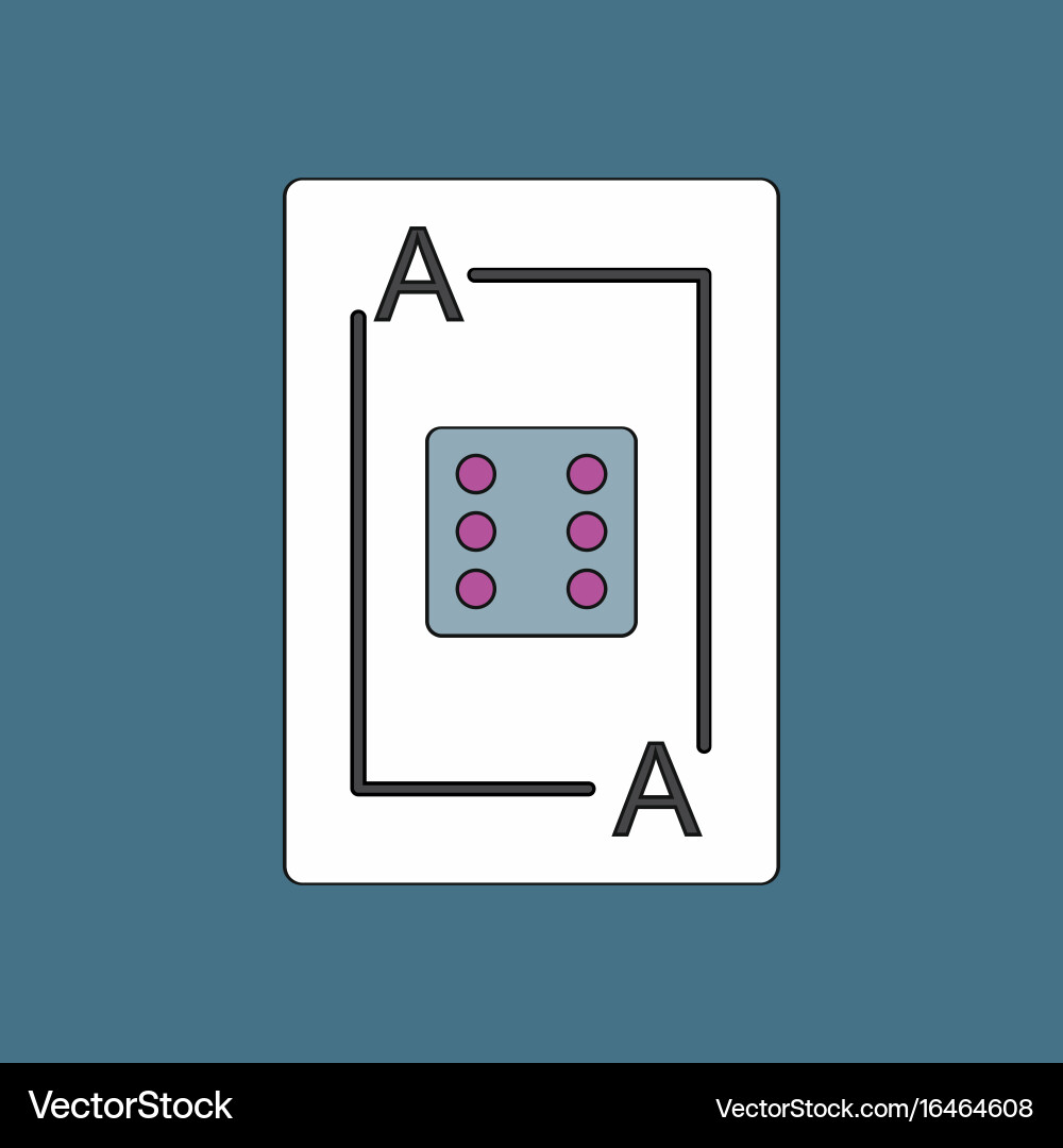 Flat icon design collection dice on playing card Vector Image