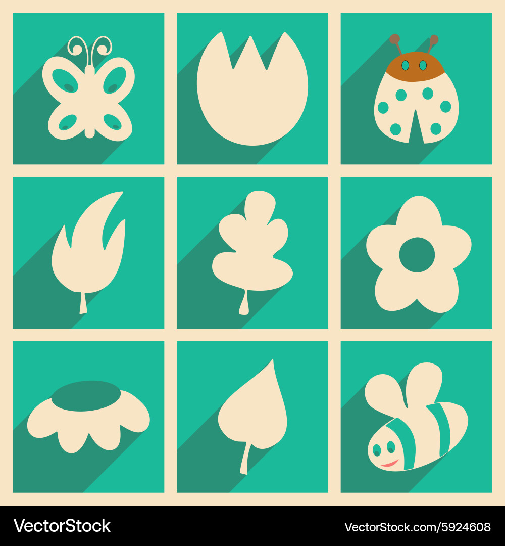 Flat with shadow concept and mobile application vector image