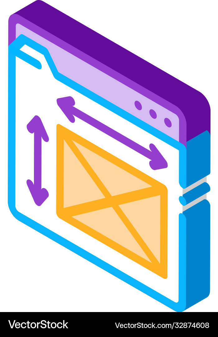 Front end web design sizes isometric icon vector image