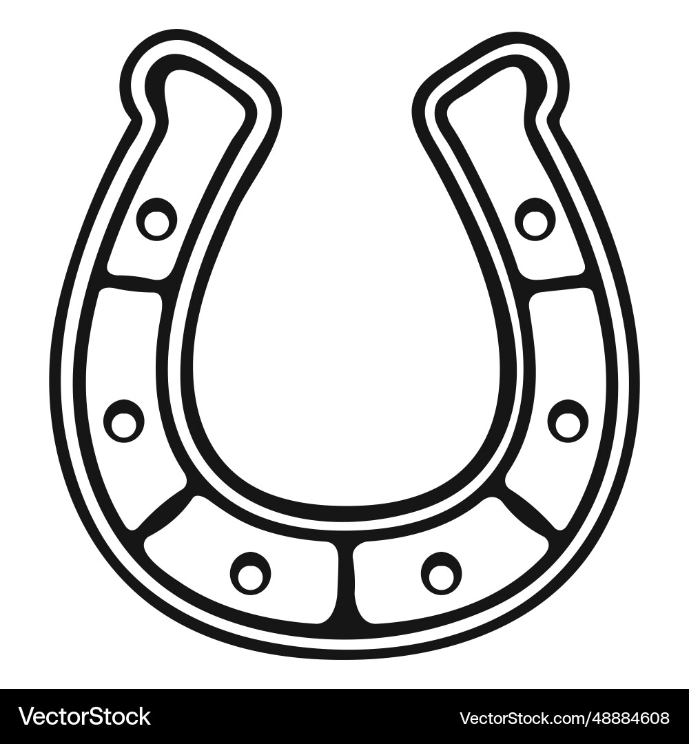 Horseshoe vintage cowboy stroke Horseshoe vintage cowboy stroke Vector Image
