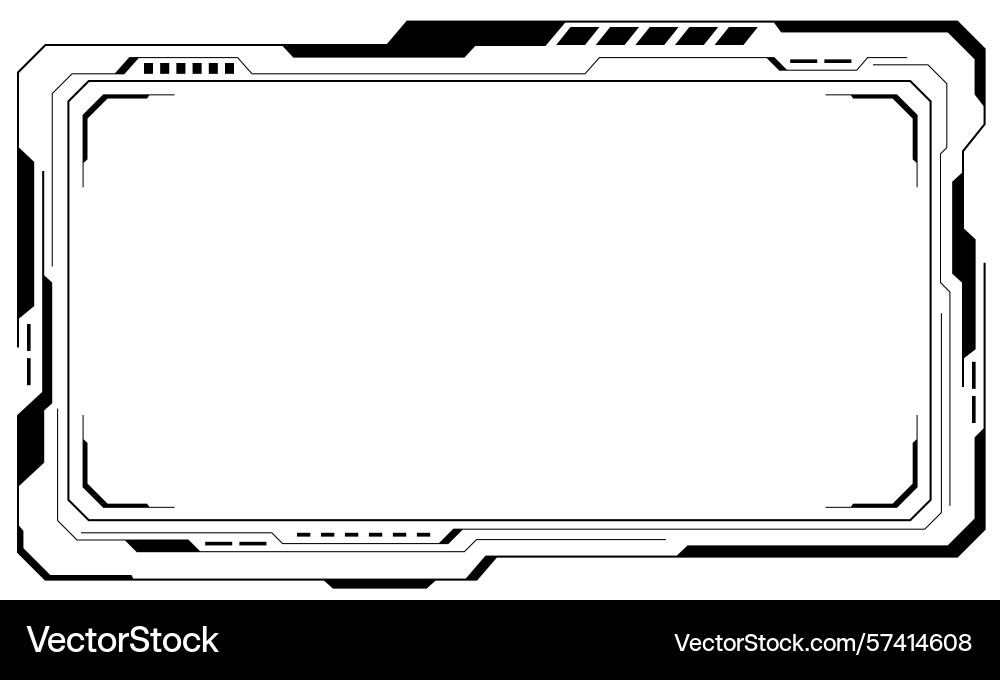 Hud frames black user interface elements design Hud frames black user interface elements design Vector Image