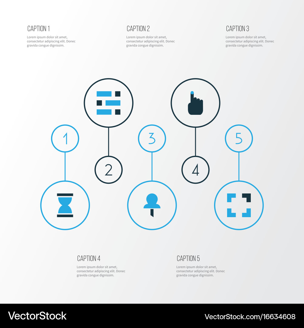 Interface colorful icons set collection of cursor Vector Image
