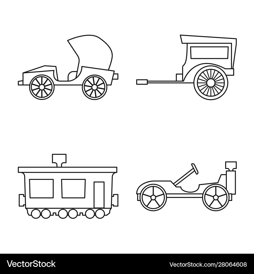 Isolated object retro and trip icon set vector image