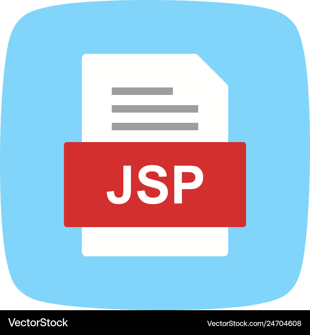 Jsp file document icon vector image