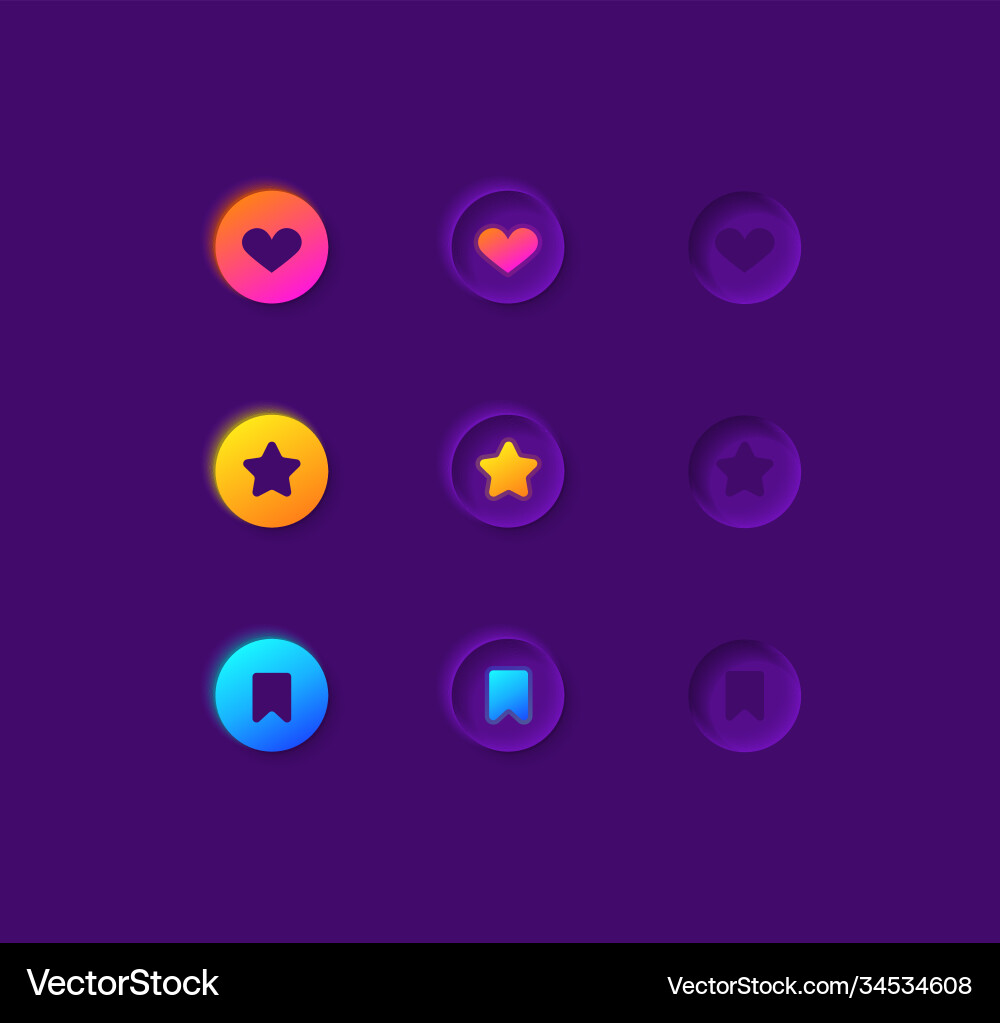 Like buttons ui elements kit Like buttons ui elements kit vector image