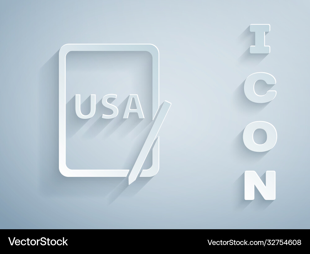 Paper cut usa united states america on graphic Paper cut usa united states america on graphic vector image