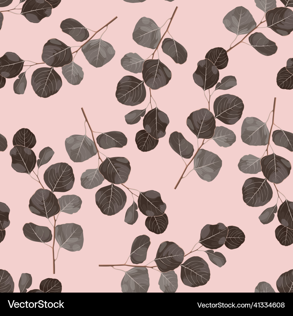 Seamless pattern with eucalyptus abstract branches Vector Image