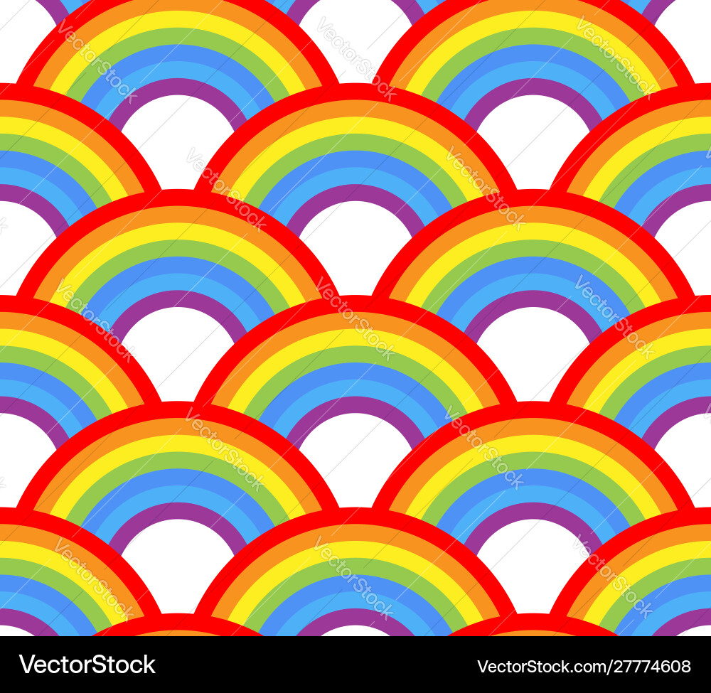 Seamless rainbow pattern on white background Vector Image