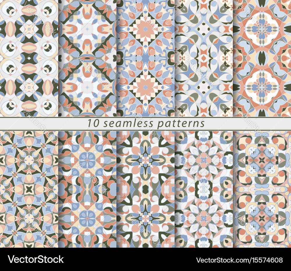 Set of seamless pattern vector image