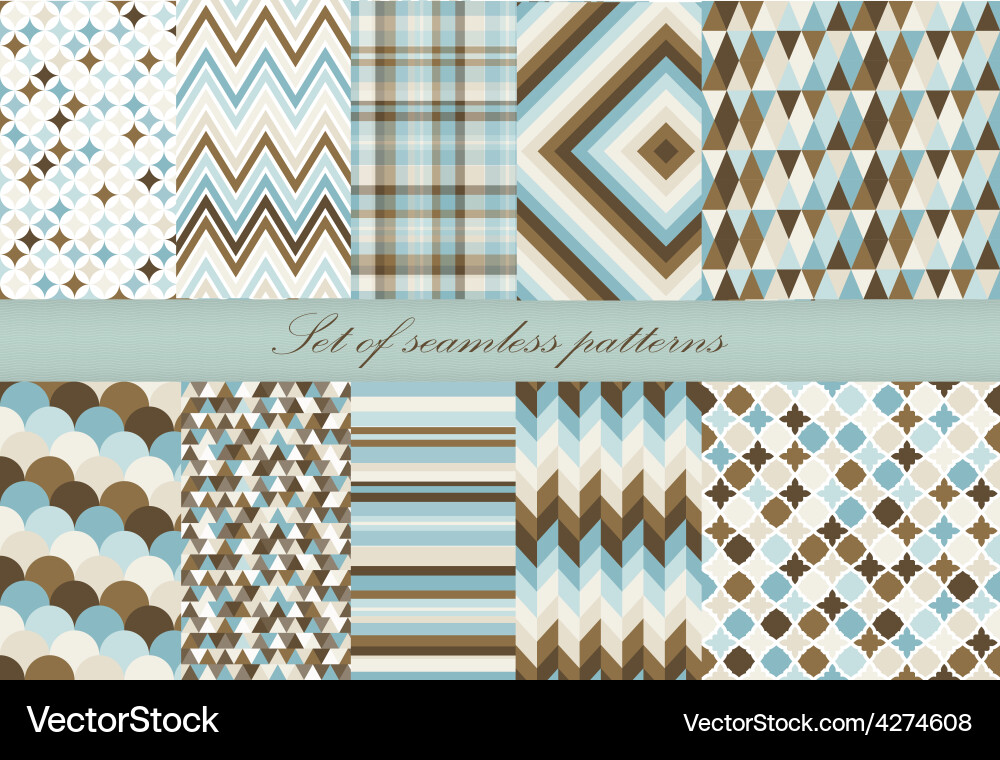Set of seamless retro patterns Vector Image