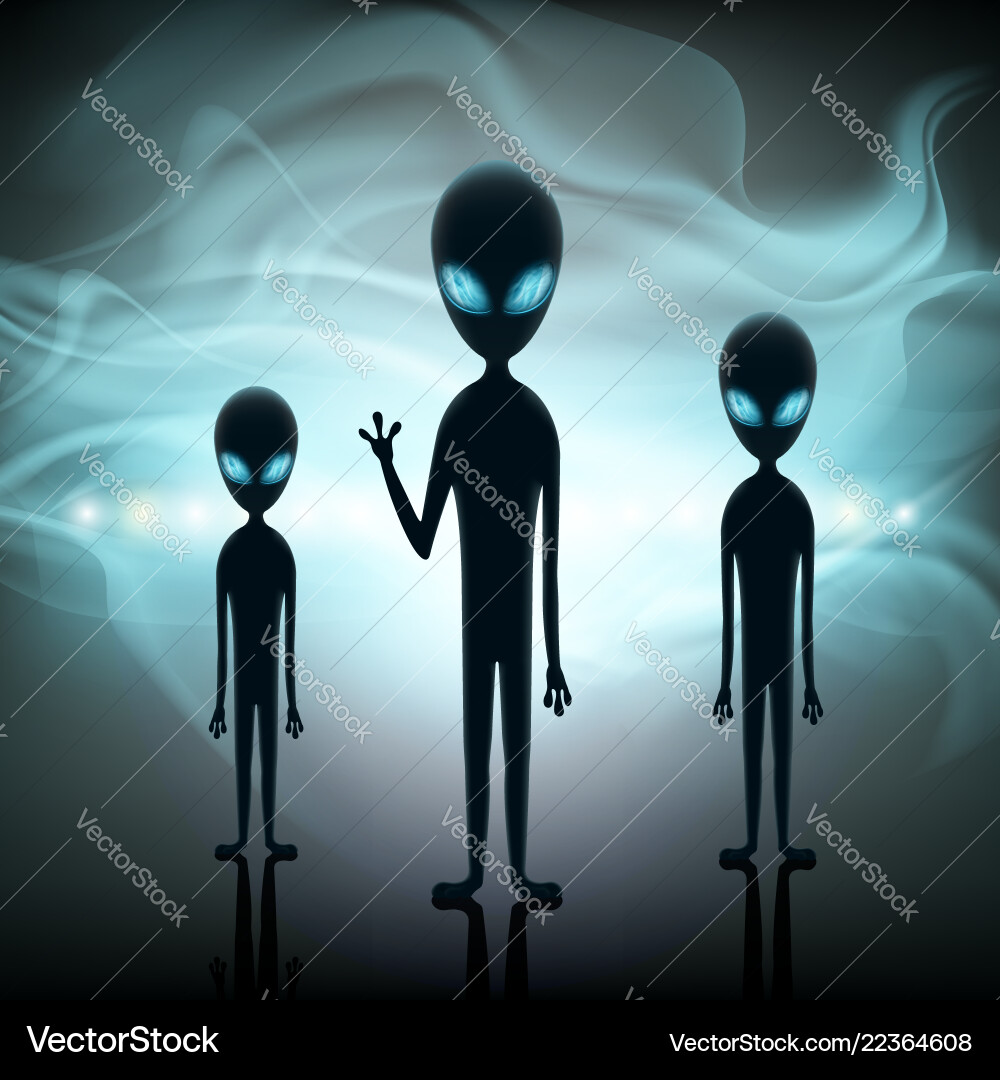Space Aliens in Spaceship Vector Image