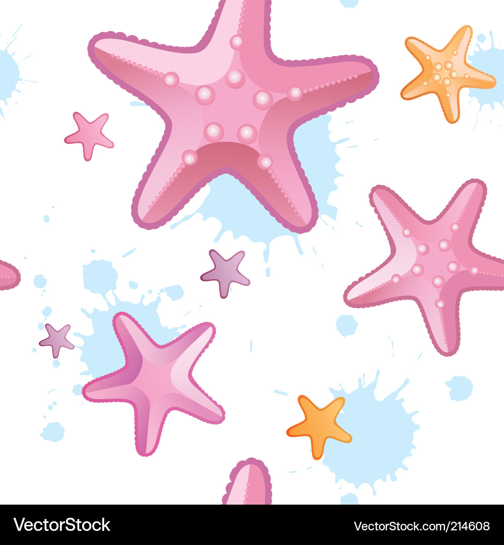 Starfish Splash Pattern vector image