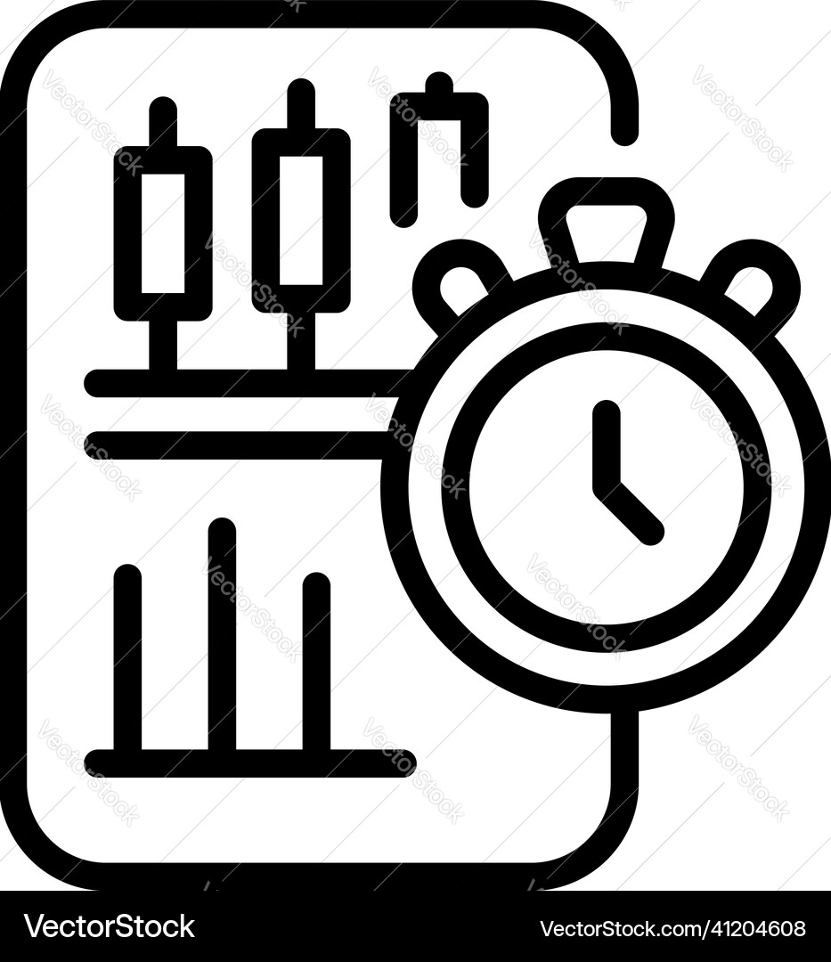 Time data icon outline graph research Time data icon outline graph research vector image