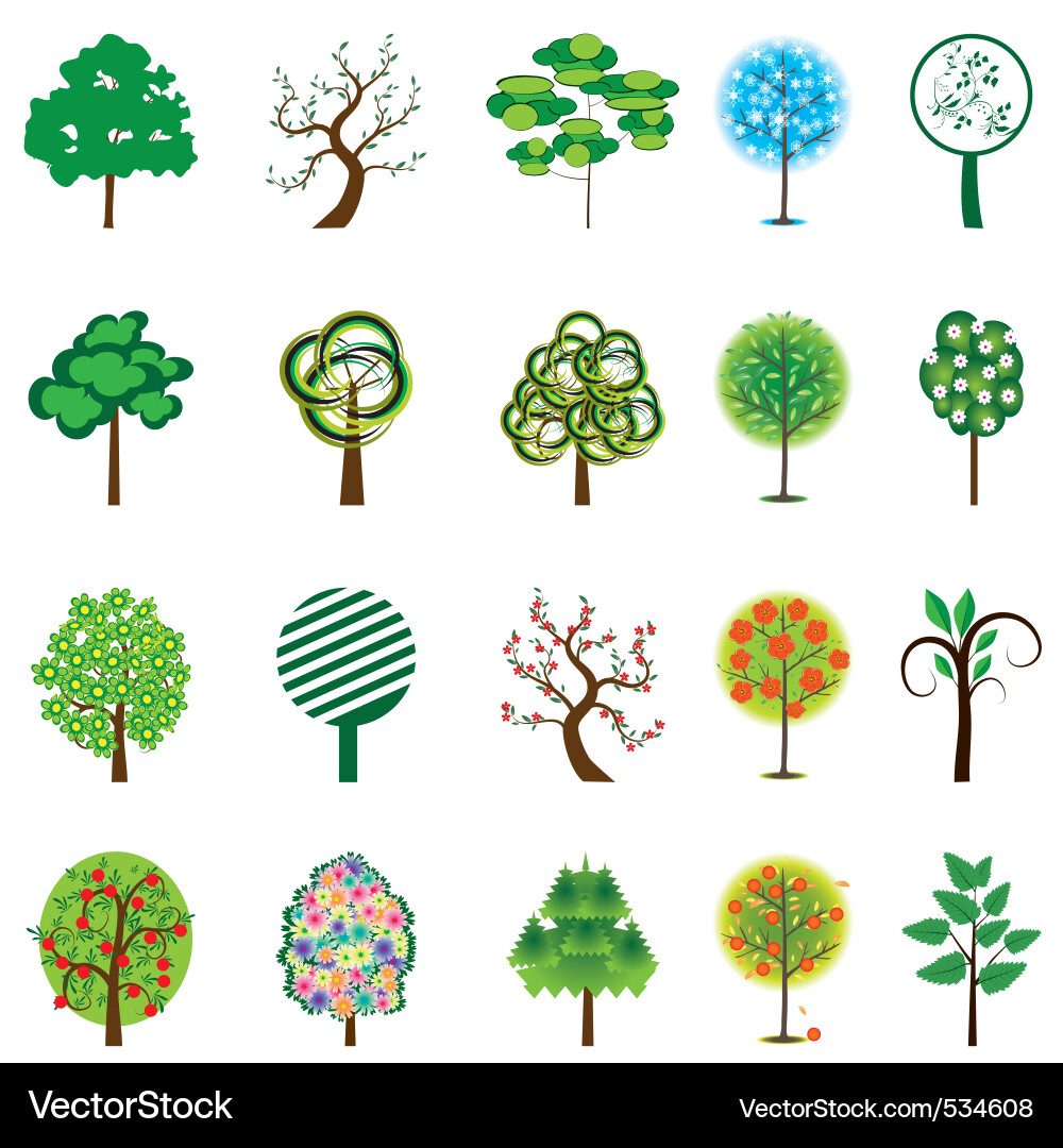Tree Elements & Icons vector image