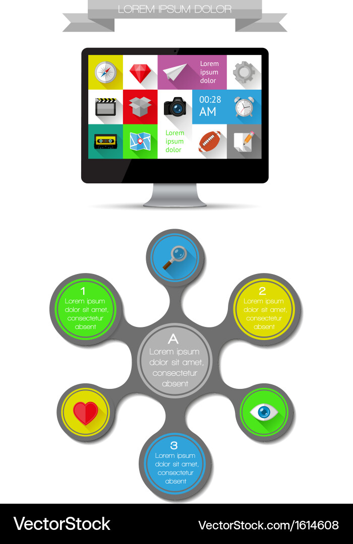 Ui infographics and web elements Vector Image