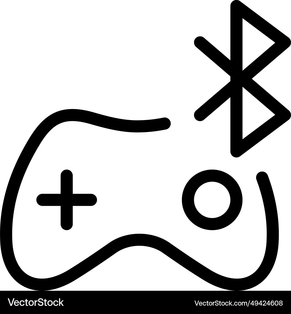Wireless controller for gaming via bluetooth vector image