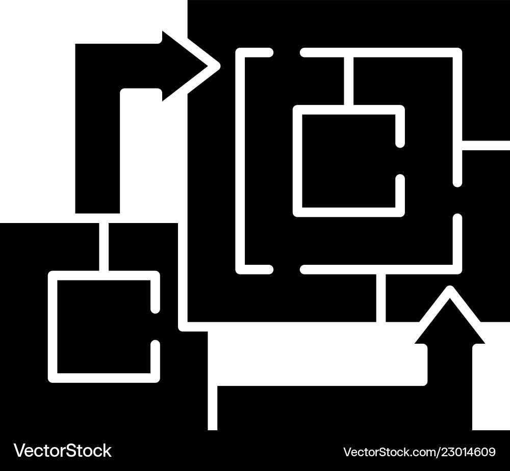 Algorithm of the game black icon sign Algorithm of the game black icon sign Vector Image