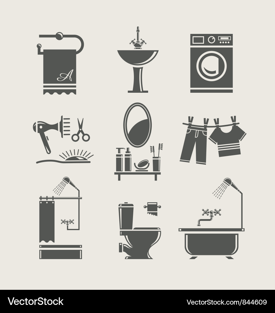 Bathroom equipment set icon Royalty Free Vector Image