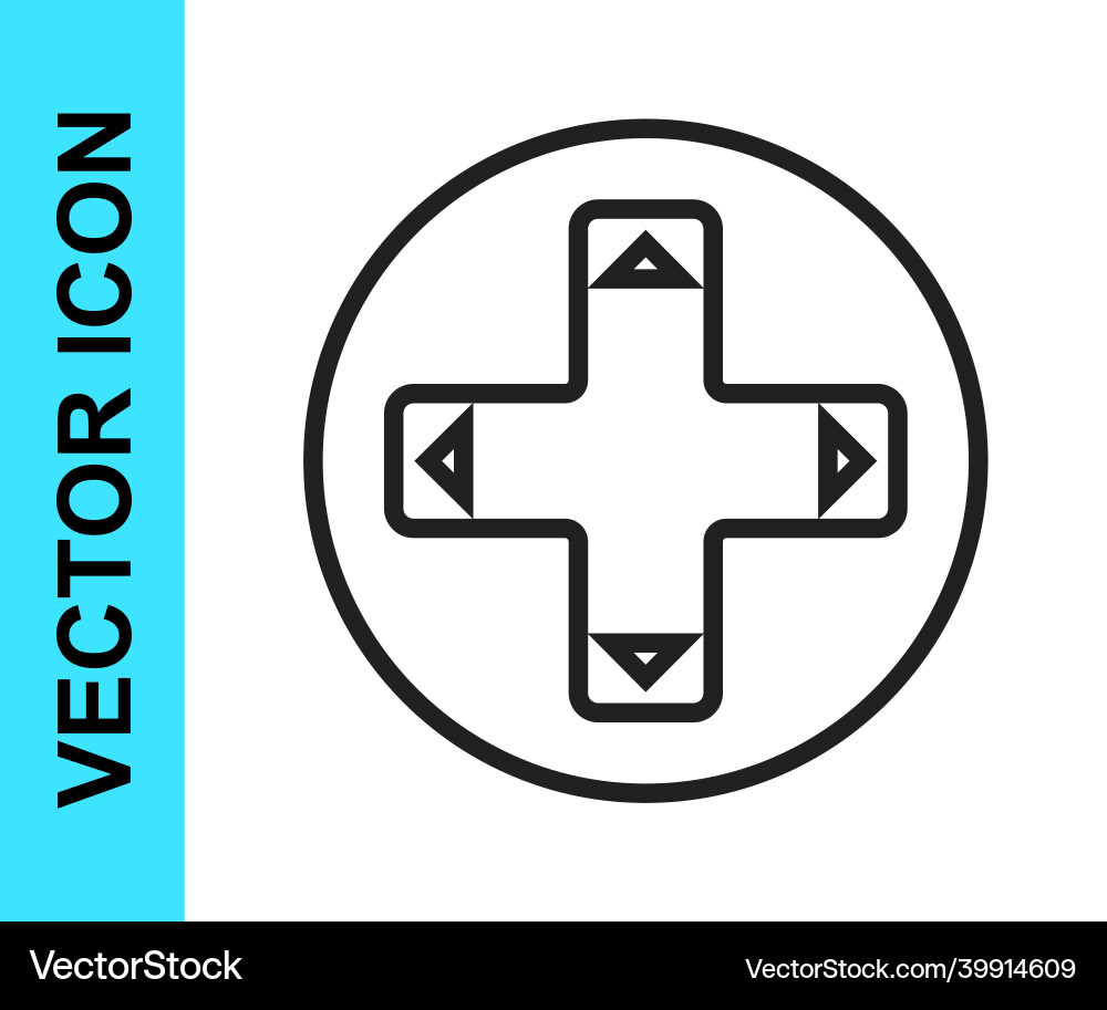Black line game controller or joystick Black line game controller or joystick vector image