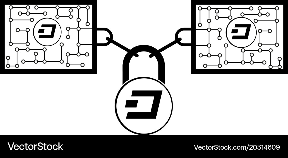 Dash block chain technology icon design vector image