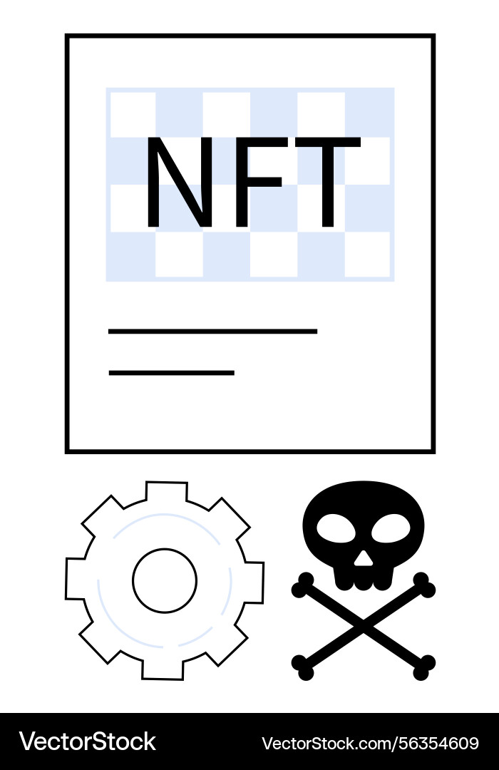 Digital nft concept with blockchain iconography Digital nft concept with blockchain iconography vector image