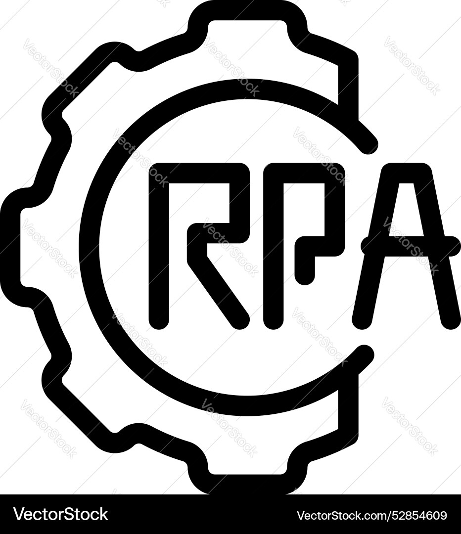 Gear representing rpa robotic process automation Gear representing rpa robotic process automation vector image