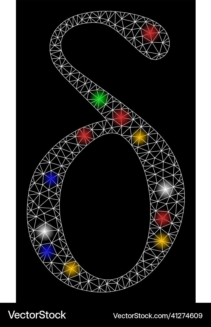Glowing net delta small letter icon with flash vector image