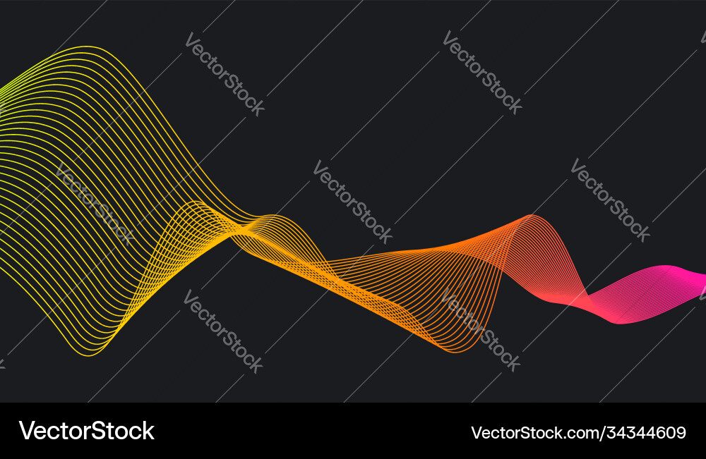 Gradient flowing line waves curves background Gradient flowing line waves curves background vector image