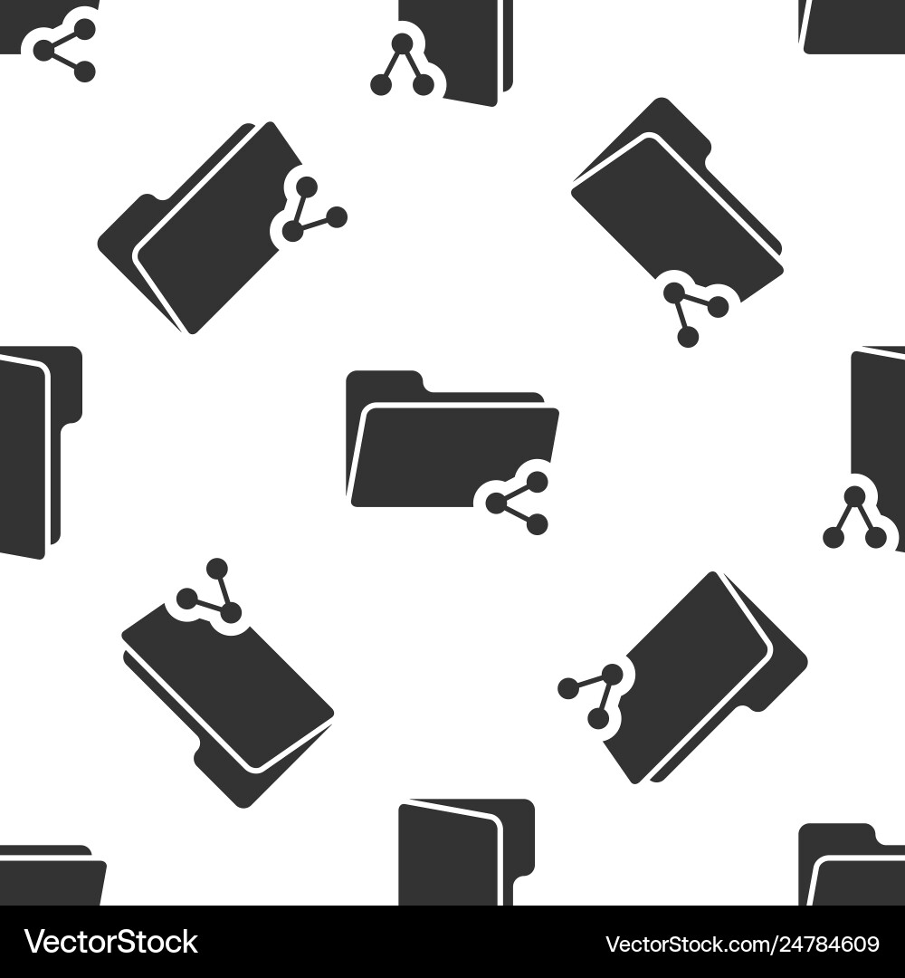 Grey share folder icon isolated seamless pattern Grey share folder icon isolated seamless pattern Vector Image